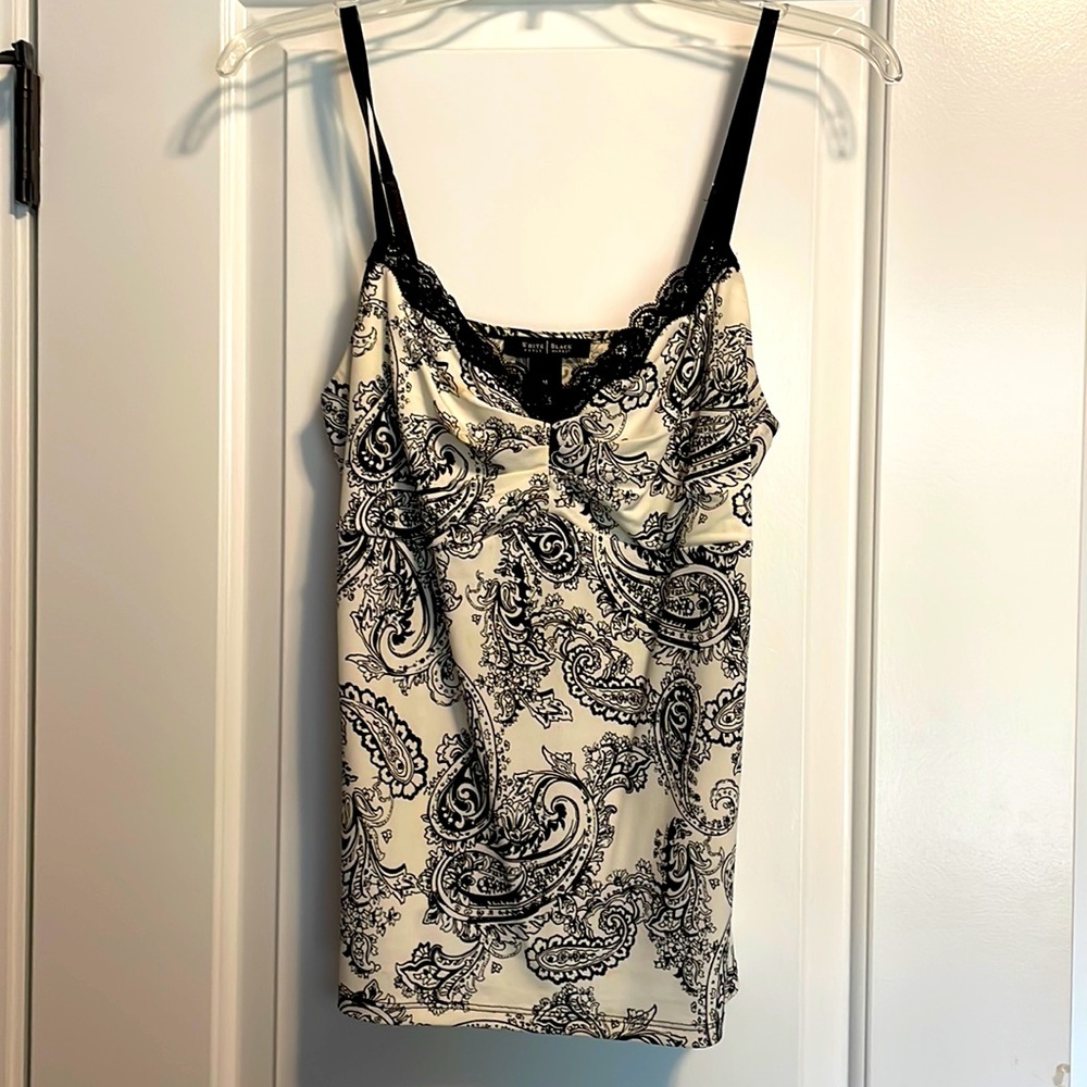 WHBM paisley lace neck tank